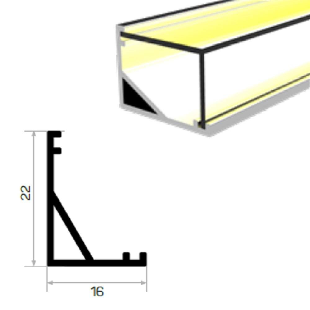 ALUMİNYUM LED KÖŞE PROFİLİ 7714