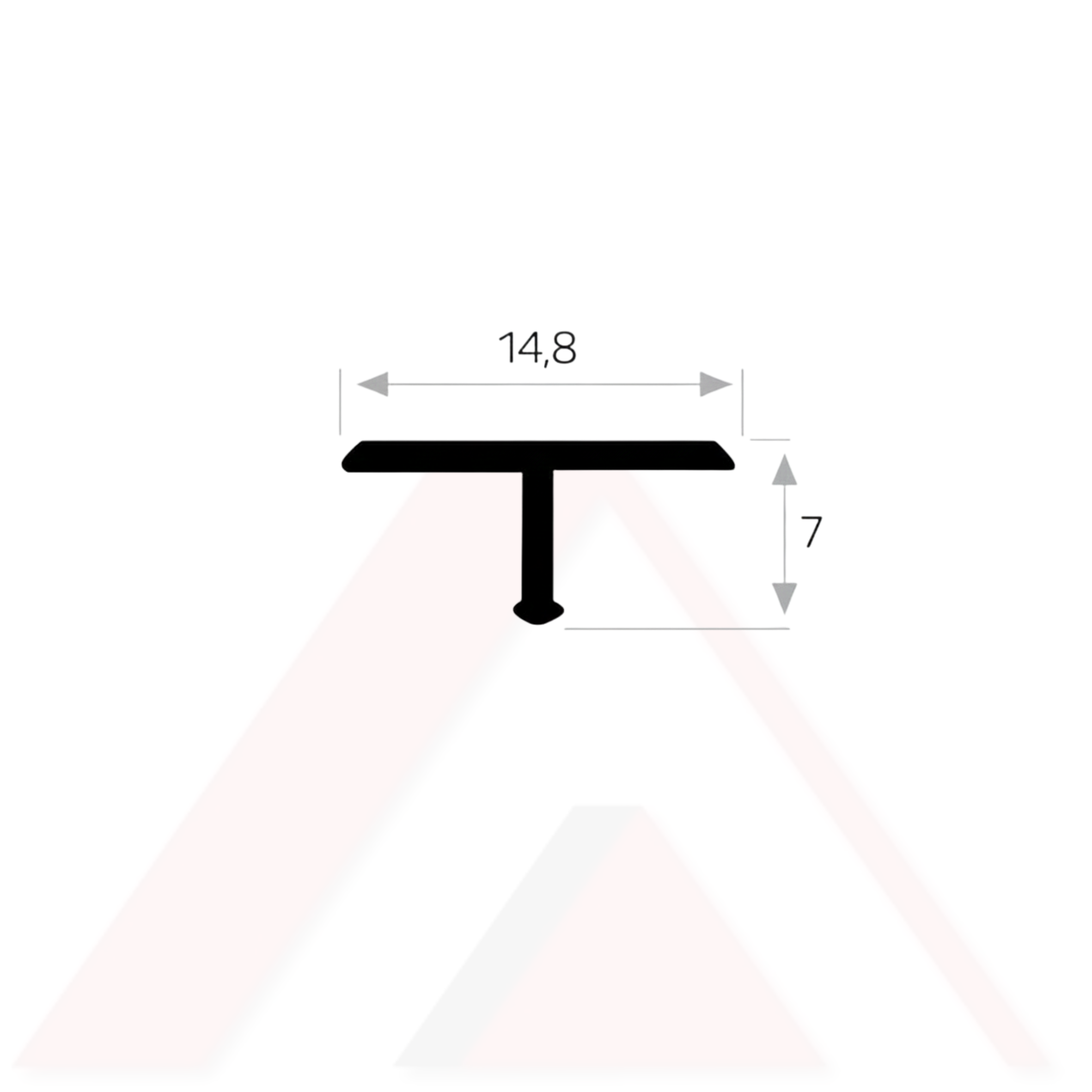 ALUMİNYUM T PROFİL 14,8X7