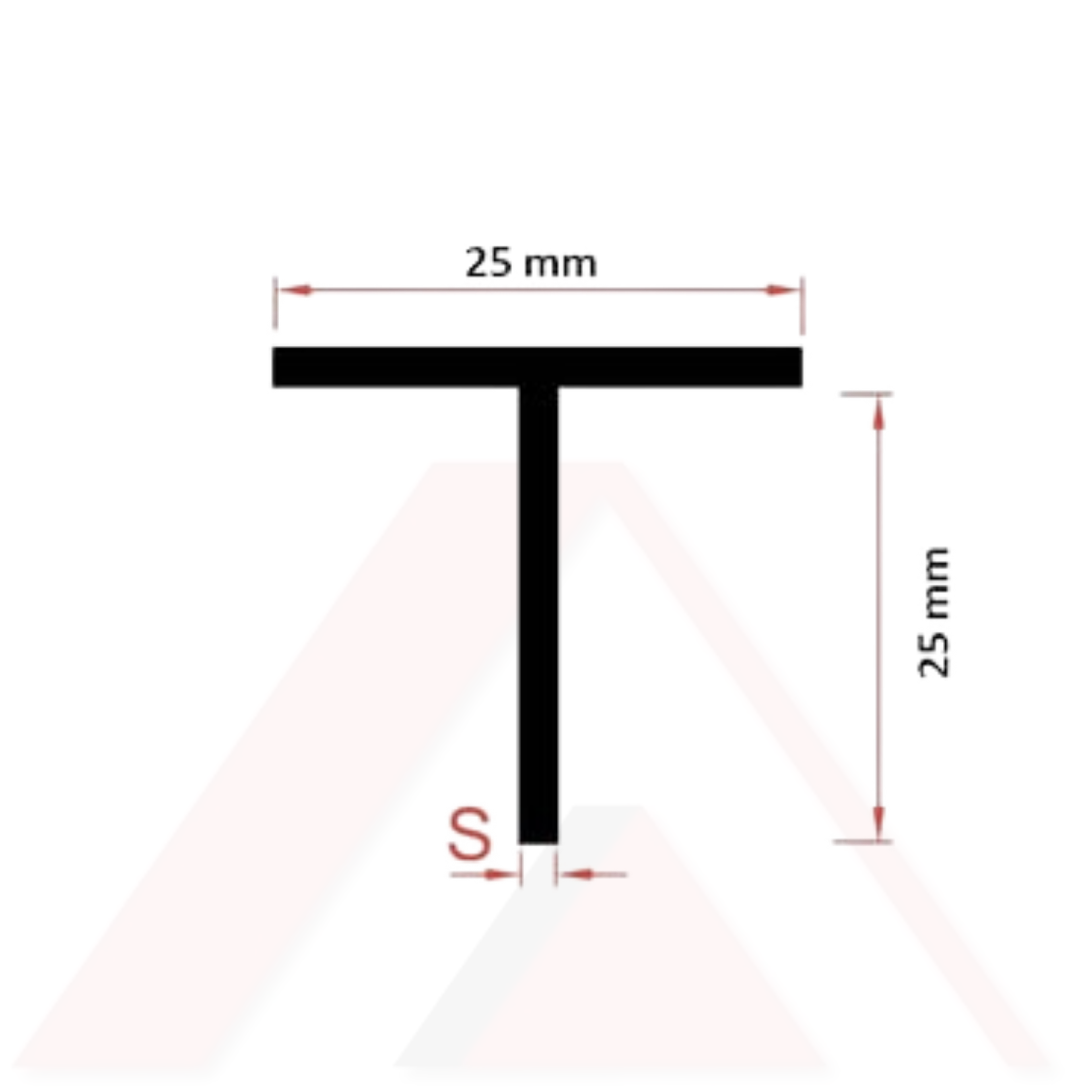 ALUMİNYUM T PROFİL 25X25