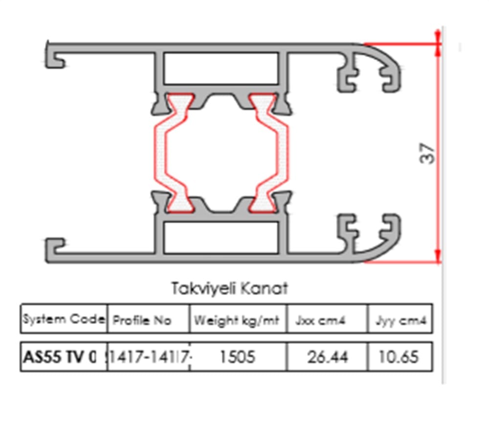 AS55 ALIN KİLİT PROFİLİ 