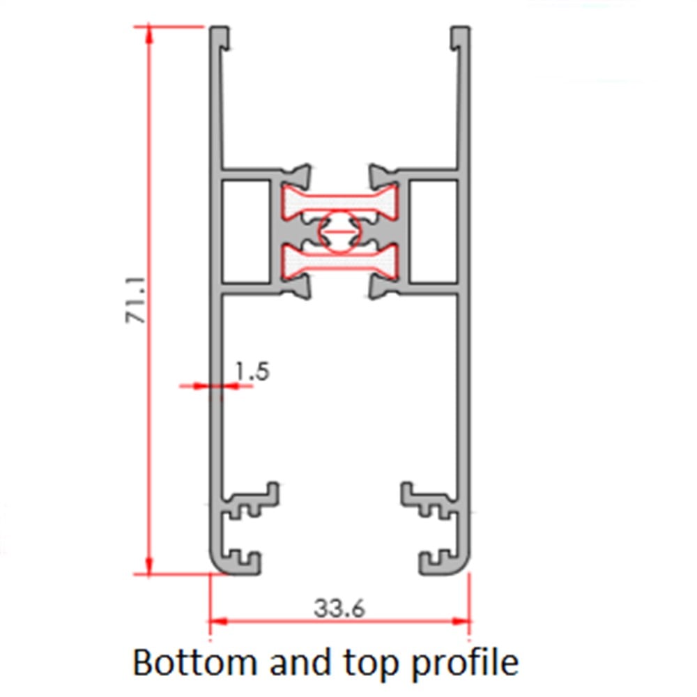 AS55 SÜRME alt-üst ETEK PROFİLİ 