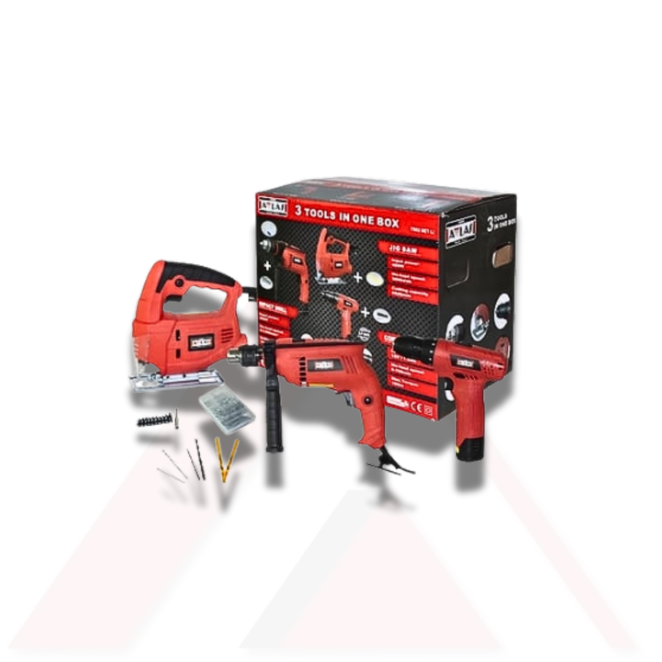 Attlas Eco 3'lü Set Li Trio 500 W Matkap + 400 W Dekupaj + 12 V Li-Ion Vidalama