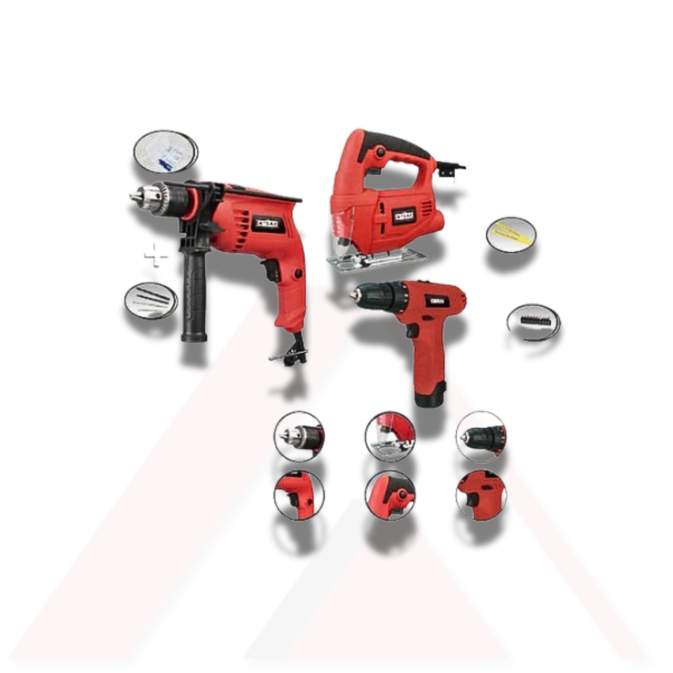 Attlas Eco 3'lü Set Li Trio 500 W Matkap + 400 W Dekupaj + 12 V Li-Ion Vidalama