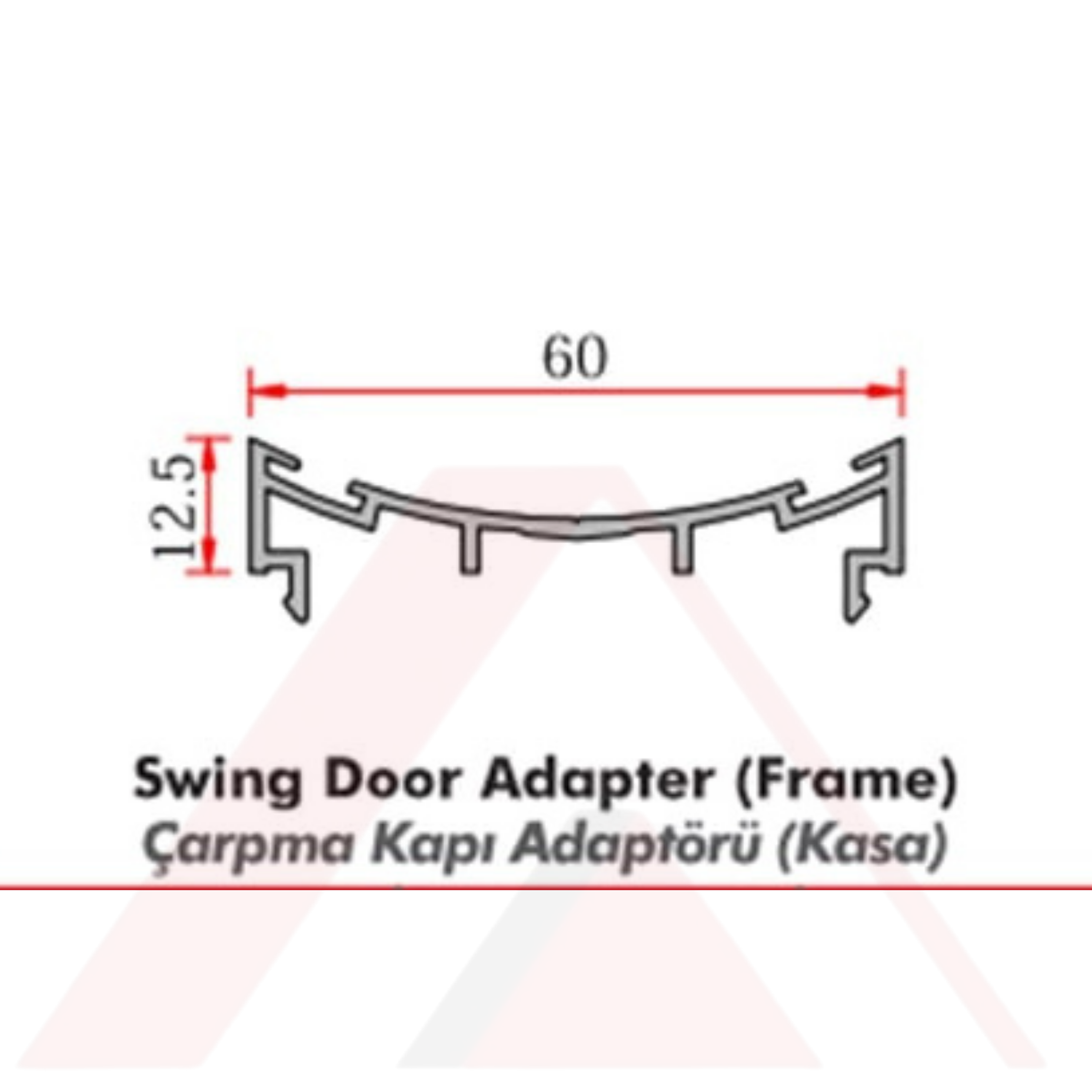 C60 ALUMİNYUM  ÇARPMA KAPI KASA ADAPTÖR PROFİLİ