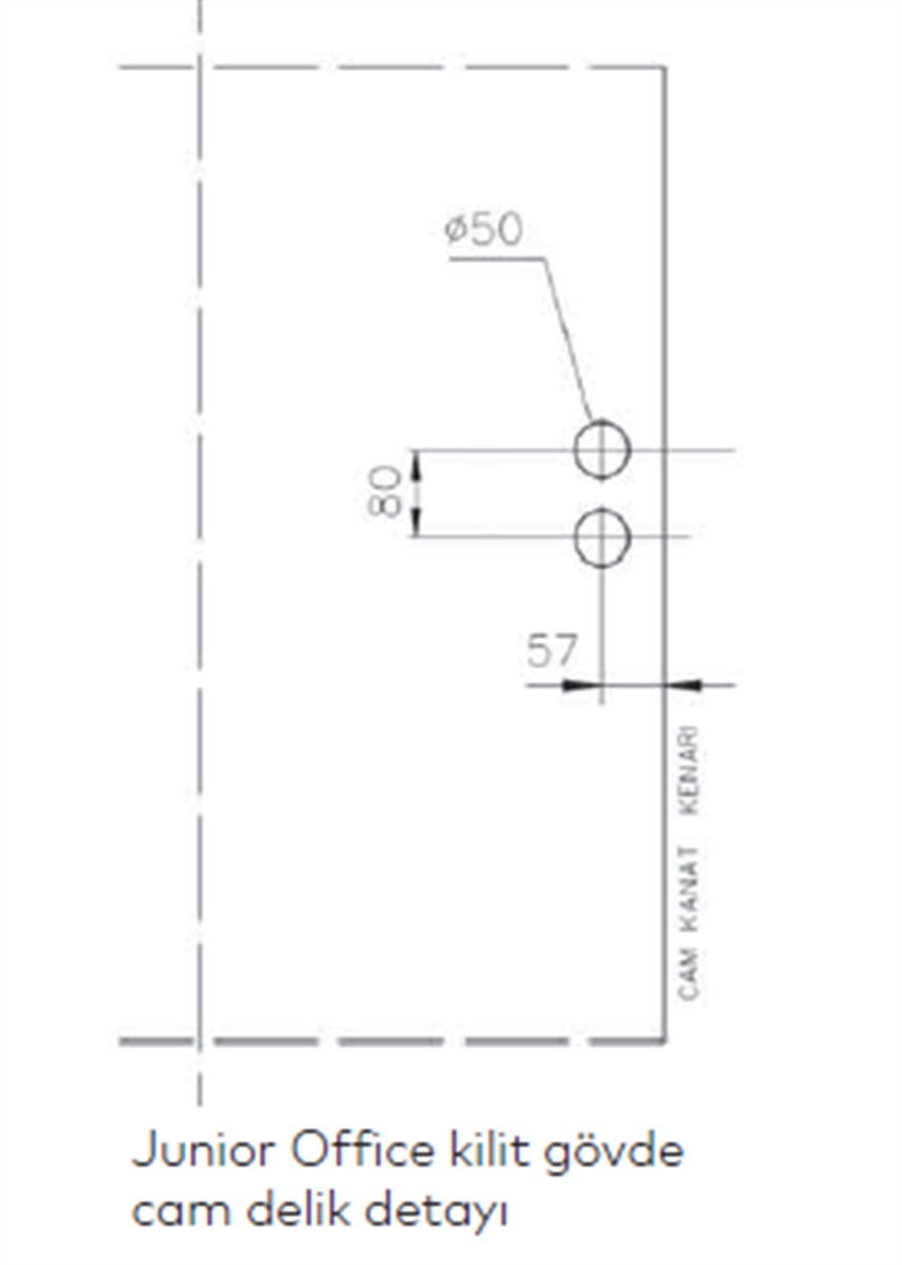 CAM KAPI KİLİT VE KOL SETİ DORMA JUNIOR 