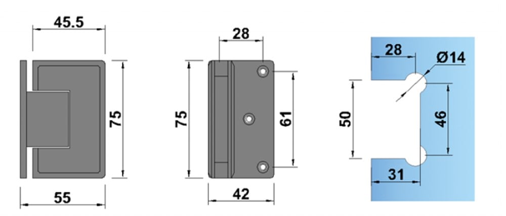 CAM KAPI MENTEŞE DUVARA BAGLANTI 