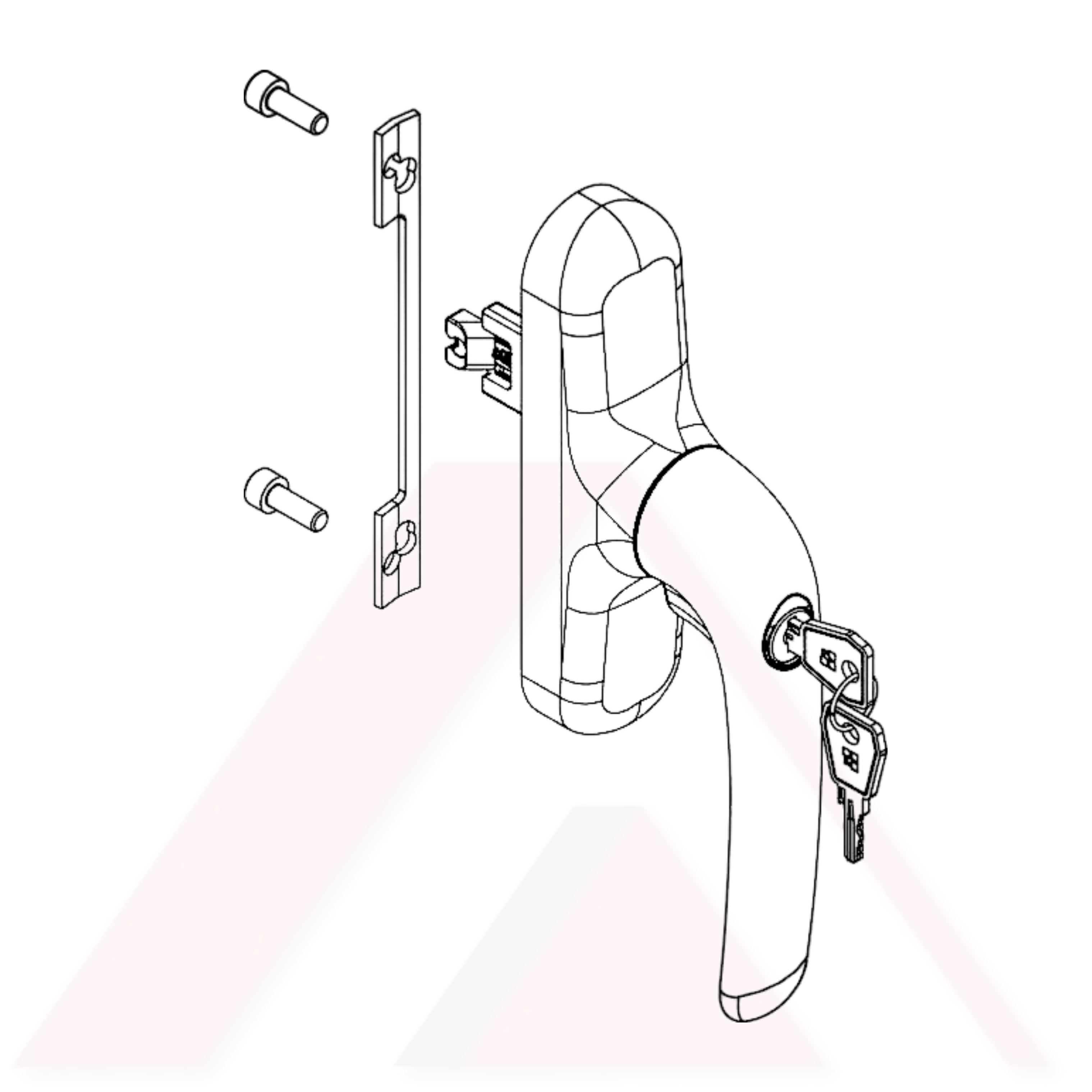 ÇİFT AÇILIM KİLİTLİ PENCERE KOLU GIESSE PRİMA