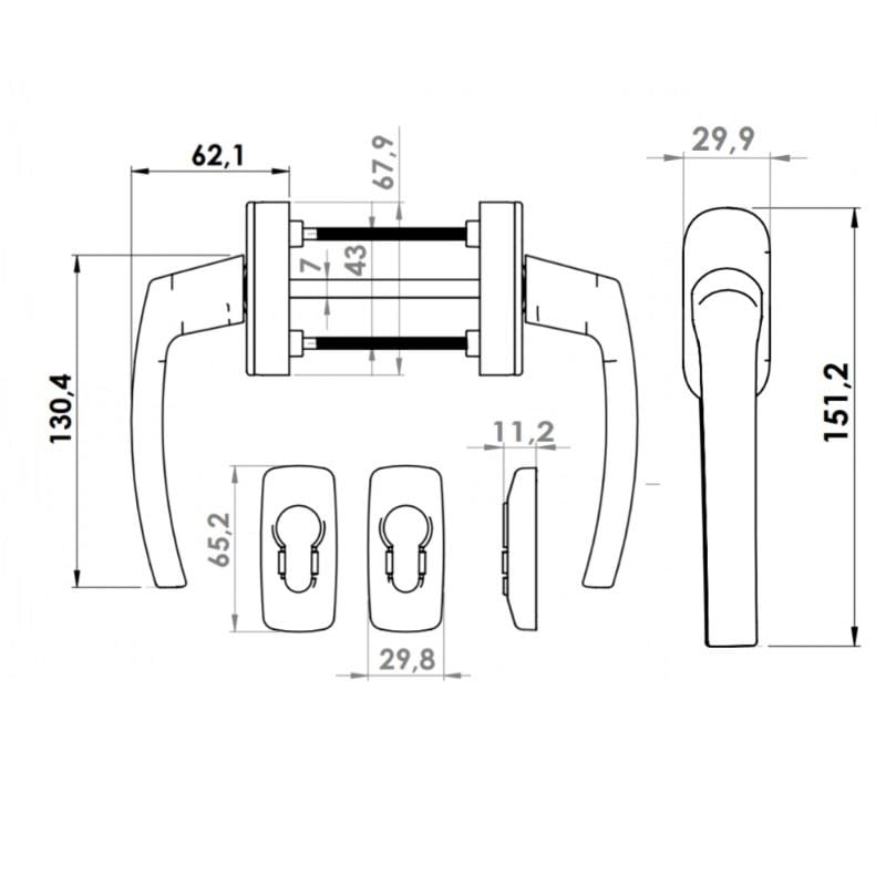 ÇİFT TARAFLI KOL ROZETLİ MİLANO