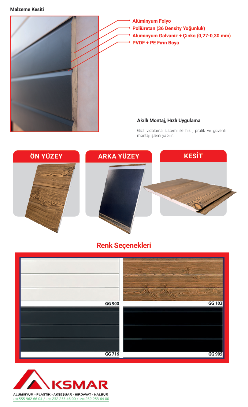 DOKULU YALITIMLI AL METAL DUVAR PANELİ  