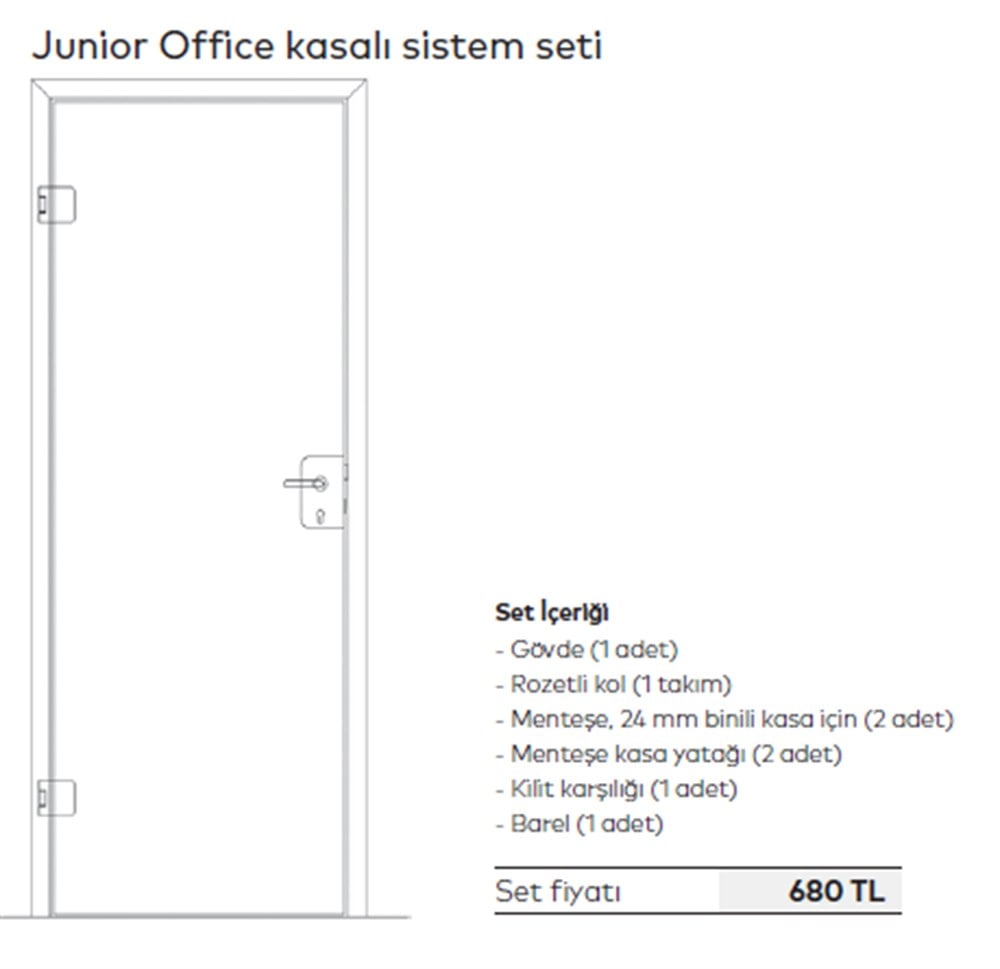 DORMA JUNIOR OFİS KASALI SİSTEM AKSESUAR SETİ