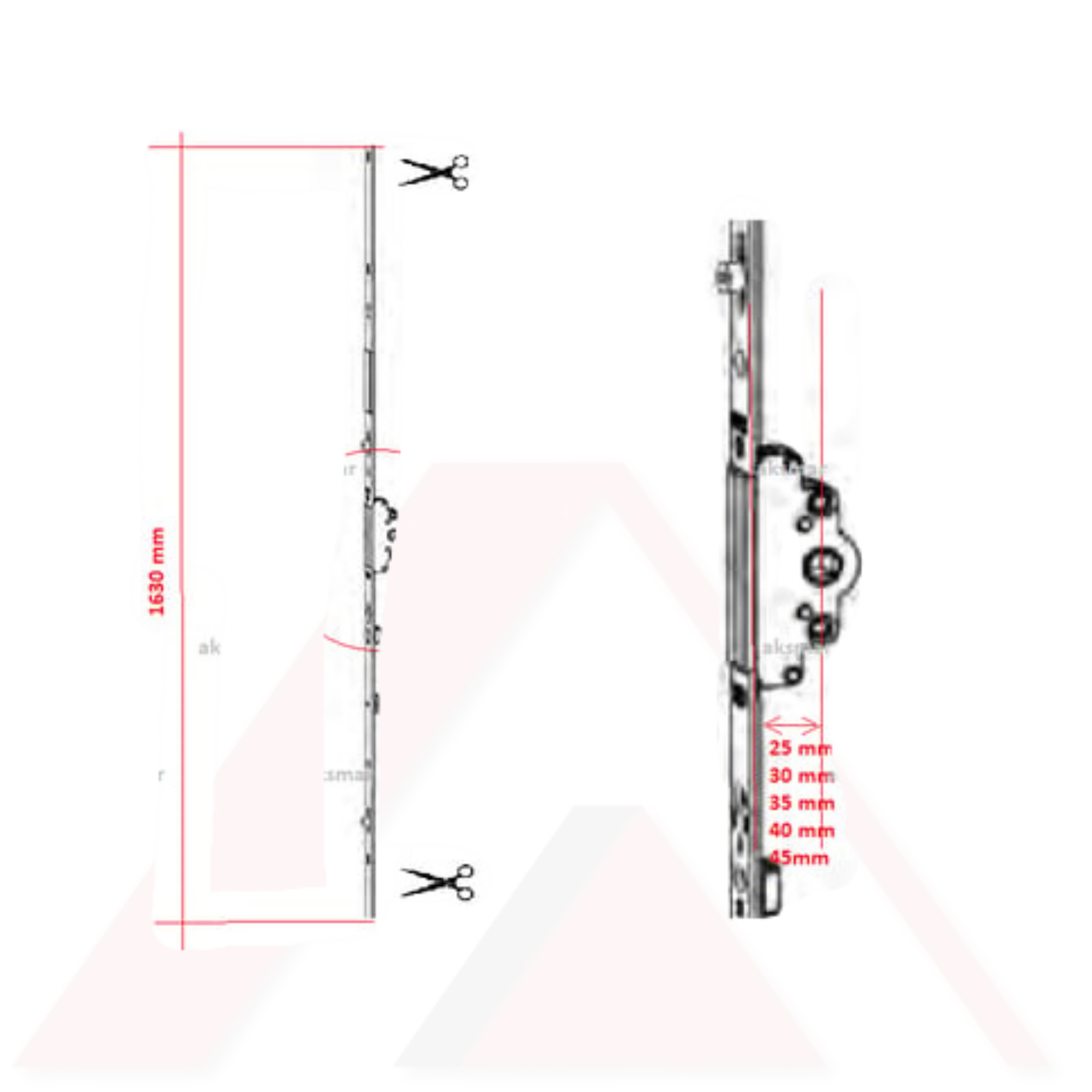 G-U GENİŞ GÖBEKLİ ÇİFT AÇILIM İSPANYOLETİ 1951-2450 mm