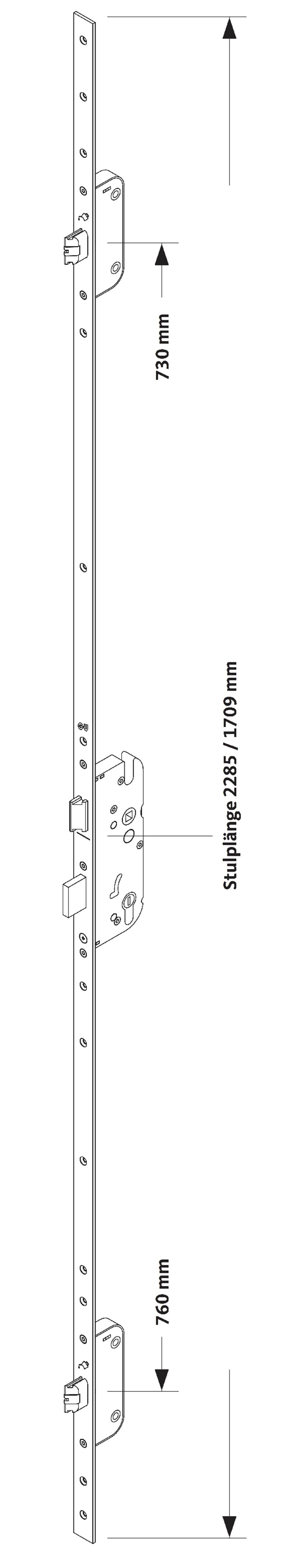 GÜVENLİKLİ OTOMATİK KİLİTLİ İSPANYOLET SECA-35/92/8/16/1020/2285/730/760