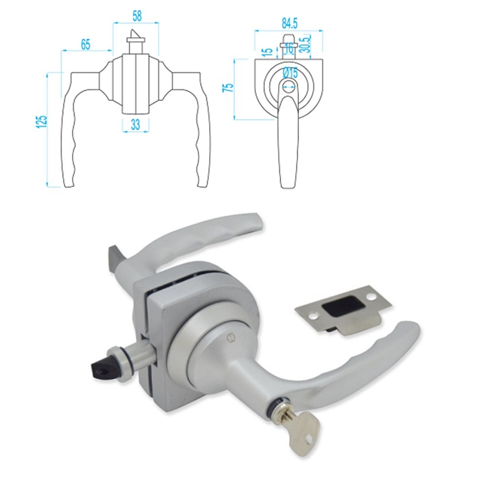 HOPPE HCS ALUMİNYUM ÇERÇEVELİ KAPI KOL VE KİLİDİ
