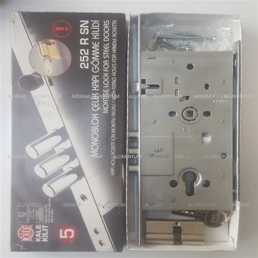 KALE 252R MONOBLOK ÇELİK KAPI KİLİDİ BİLYALI BARELLİ KROM 60 MM
