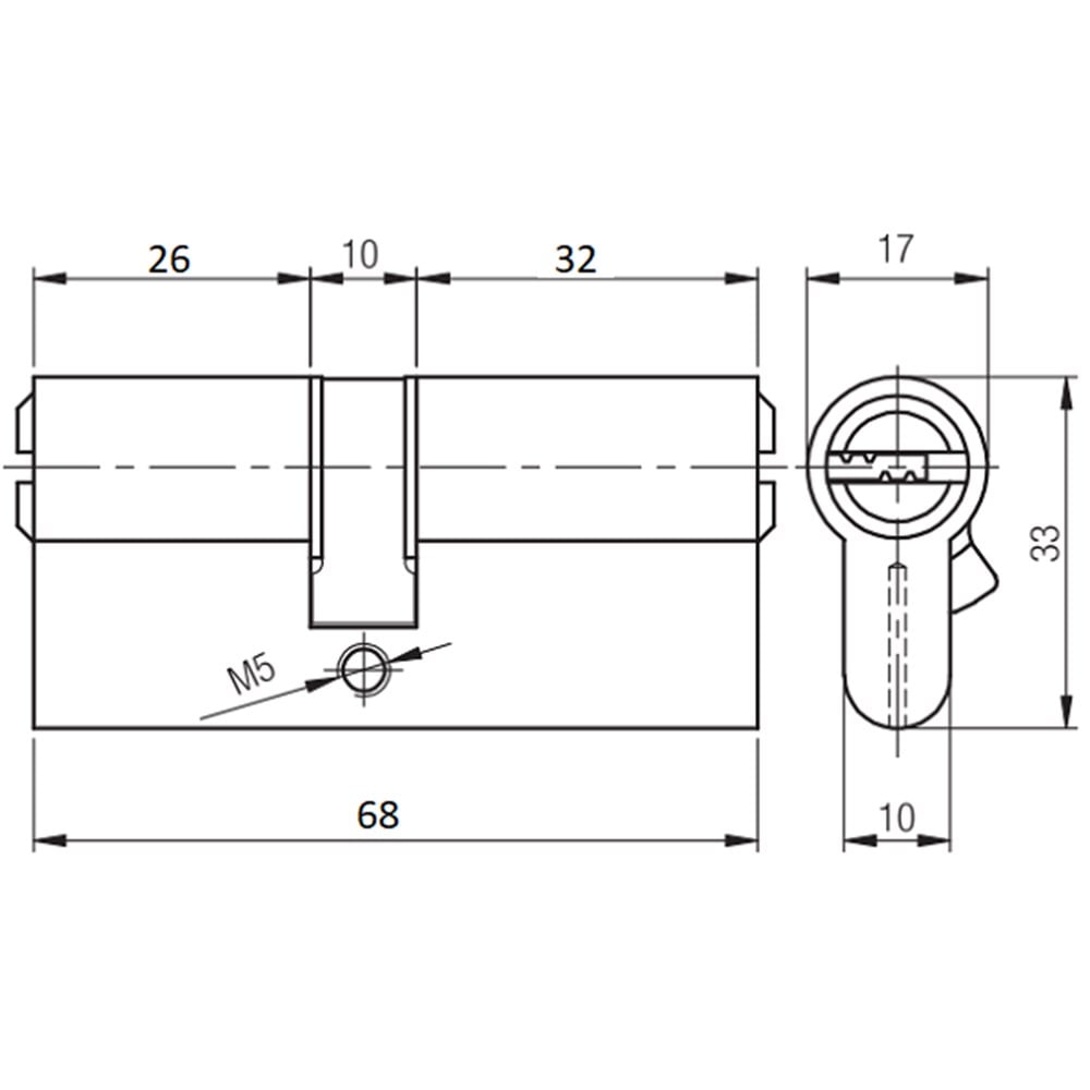 KALE EMNİYET KARTLI BİLYALI BAREL - ÇELİK KAPI GÖBEĞİ  164BNE 