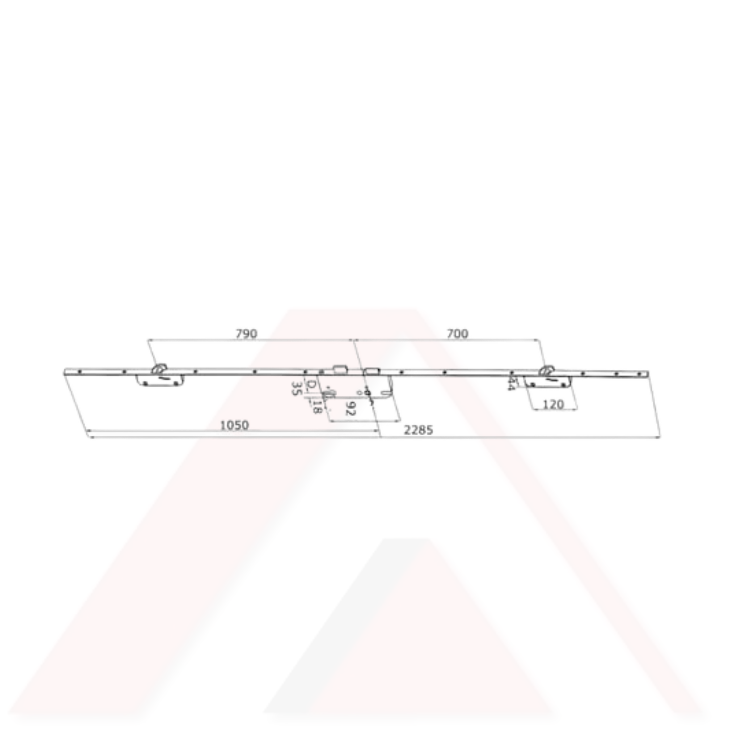 KANCALI 20 mm KİLİTLİ  KAPI İSPANYOLETİ SECURY SH2