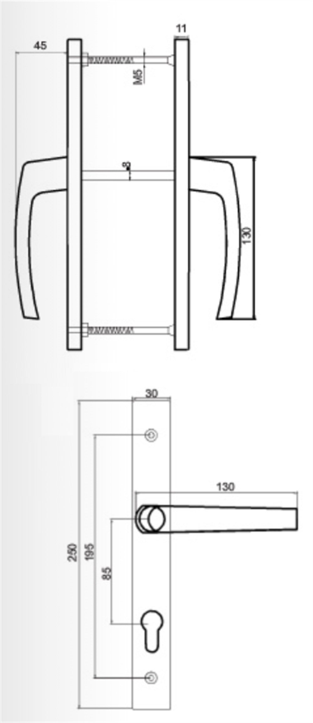 KAPI KOLU MİLANO 30X85 EKSEN DAR UZUN AYNA