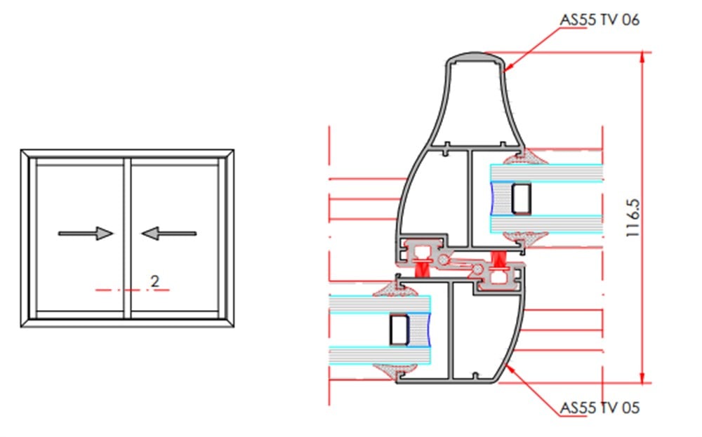 ALUMİNYUM YALITIMLI SÜRME İKİ KANAT HAREKETLİ