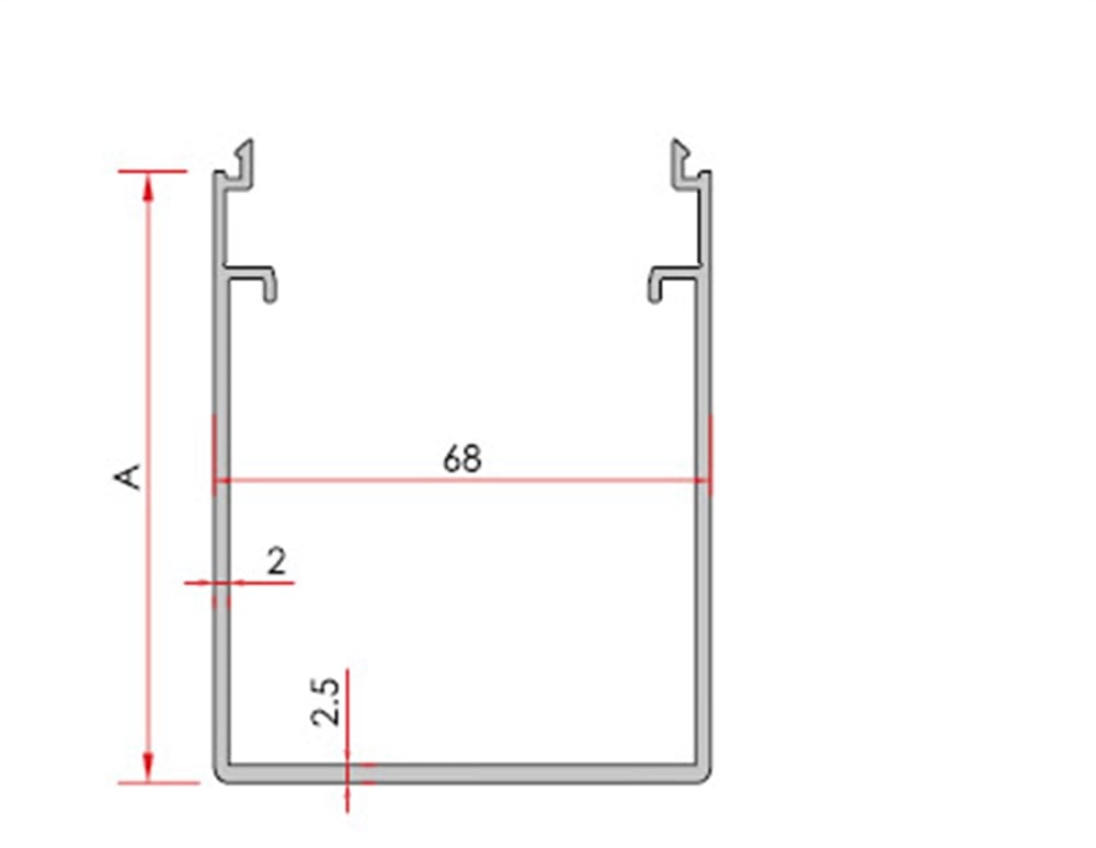 AF68 SKY IŞIKLIK SİSTEMİ İÇ - ALT KAPAK ALUMİNYUM PROFİL