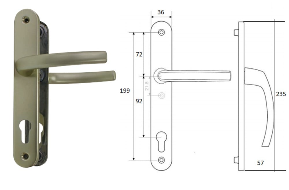 Kapı Kolu 92 Eksen - Eloksal, 