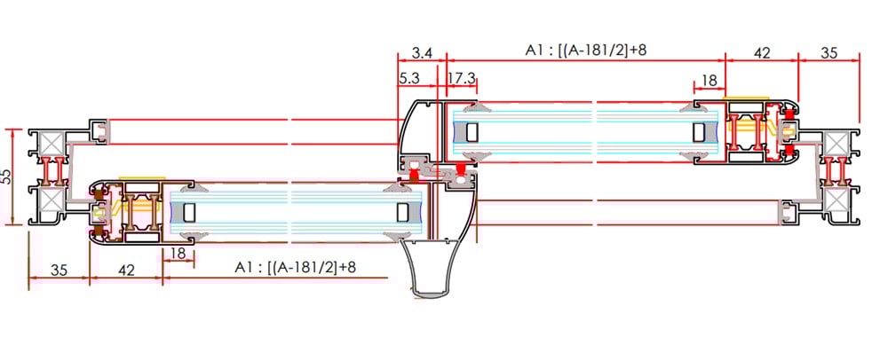 ALUMİNYUM YALITIMLI SÜRME İKİ KANAT HAREKETLİ