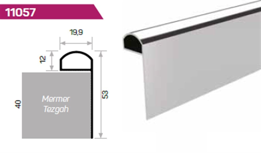 MUTFAK TEZGAH PROFİLİ 53 mm