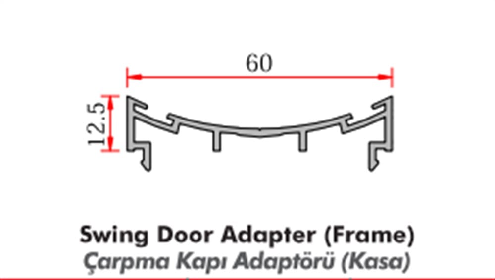 C60 ALUMİNYUM  ÇARPMA KAPI KASA ADAPTÖR PROFİLİ