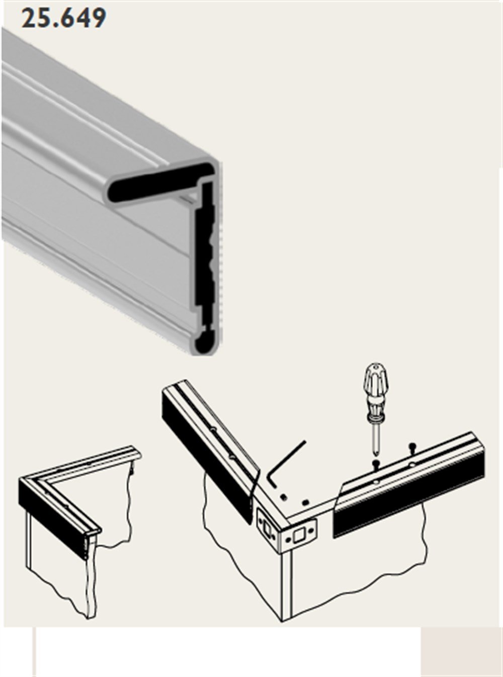 ISLAK ZEMİN ÜST BİRLEŞTİRME ALUMİNYUM PROFİL MAT ELOKSAL 