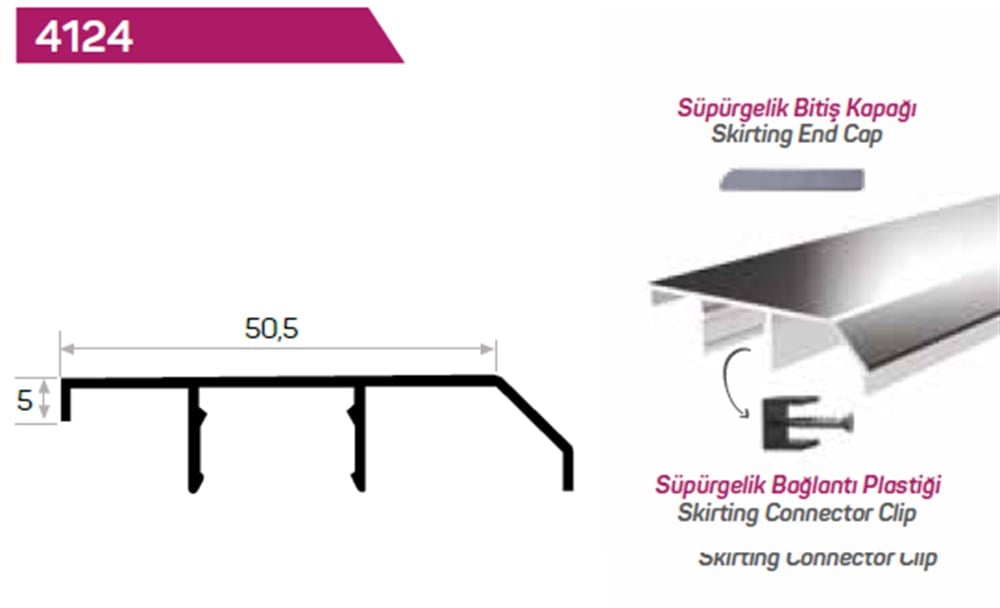SÜPÜRGELİK PROFİLİ  50,5 mm 