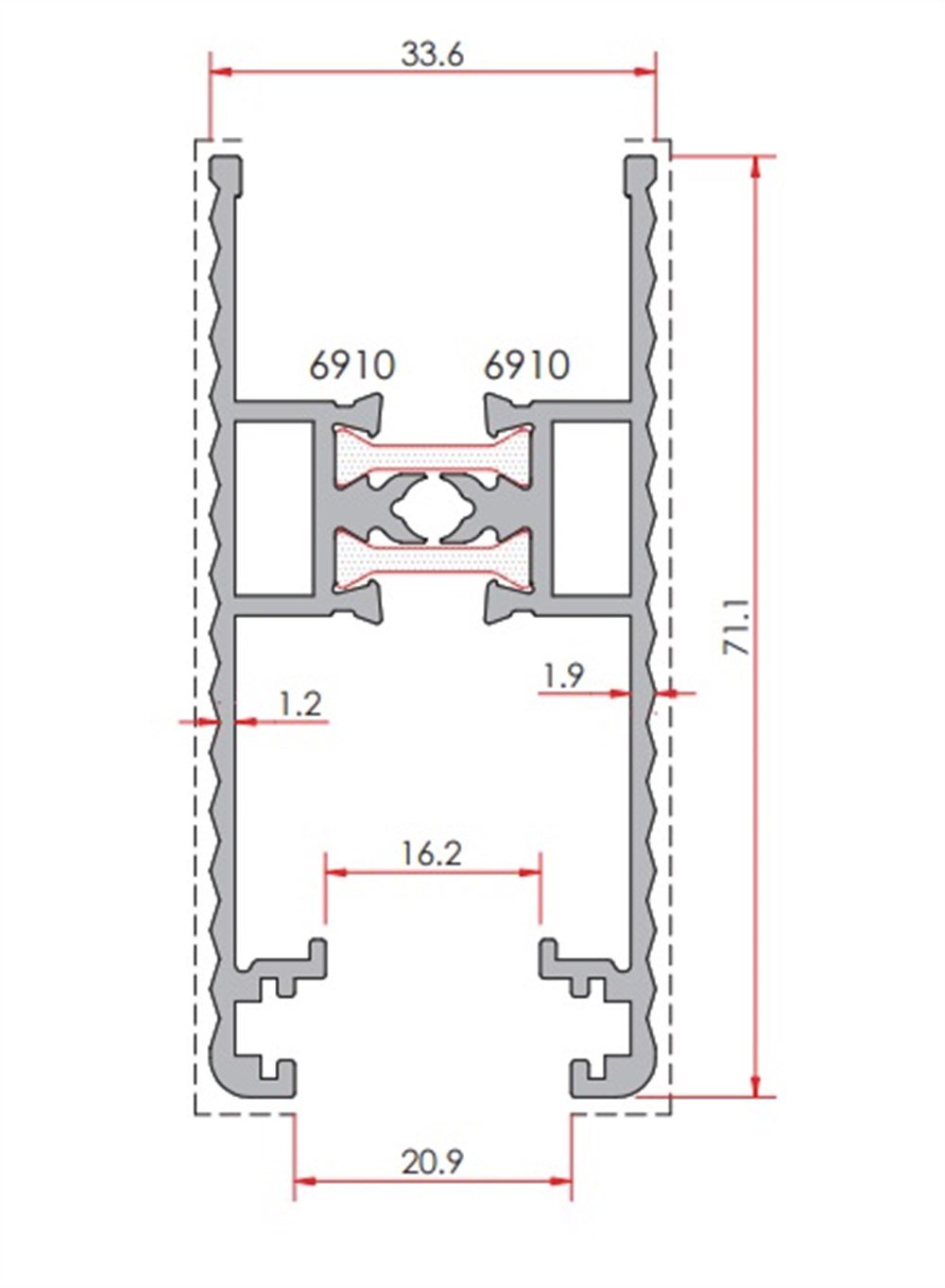 SÜRME KANAT ETEK PROFİLİ ÇİZGİLİ AS82-AS55-AS50