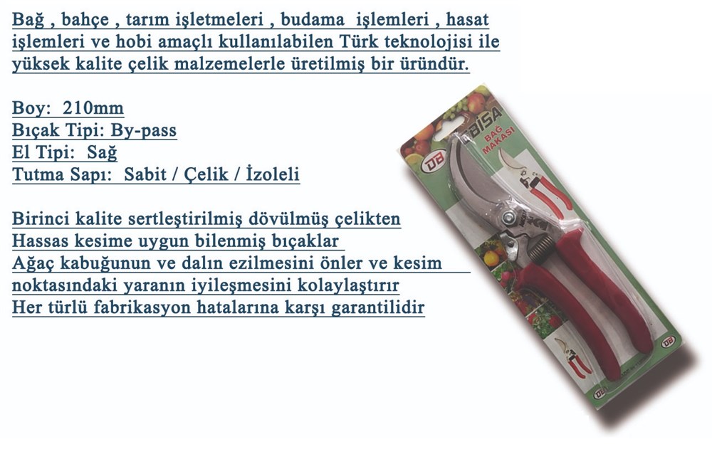 BAĞ MAKASI 1.KALİTE DEBİSA MARKA