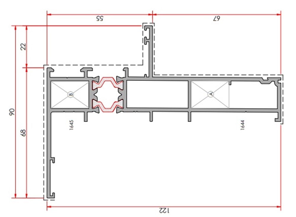 AKS122 SÜRME KASA PROFİLİ PERVAZLI