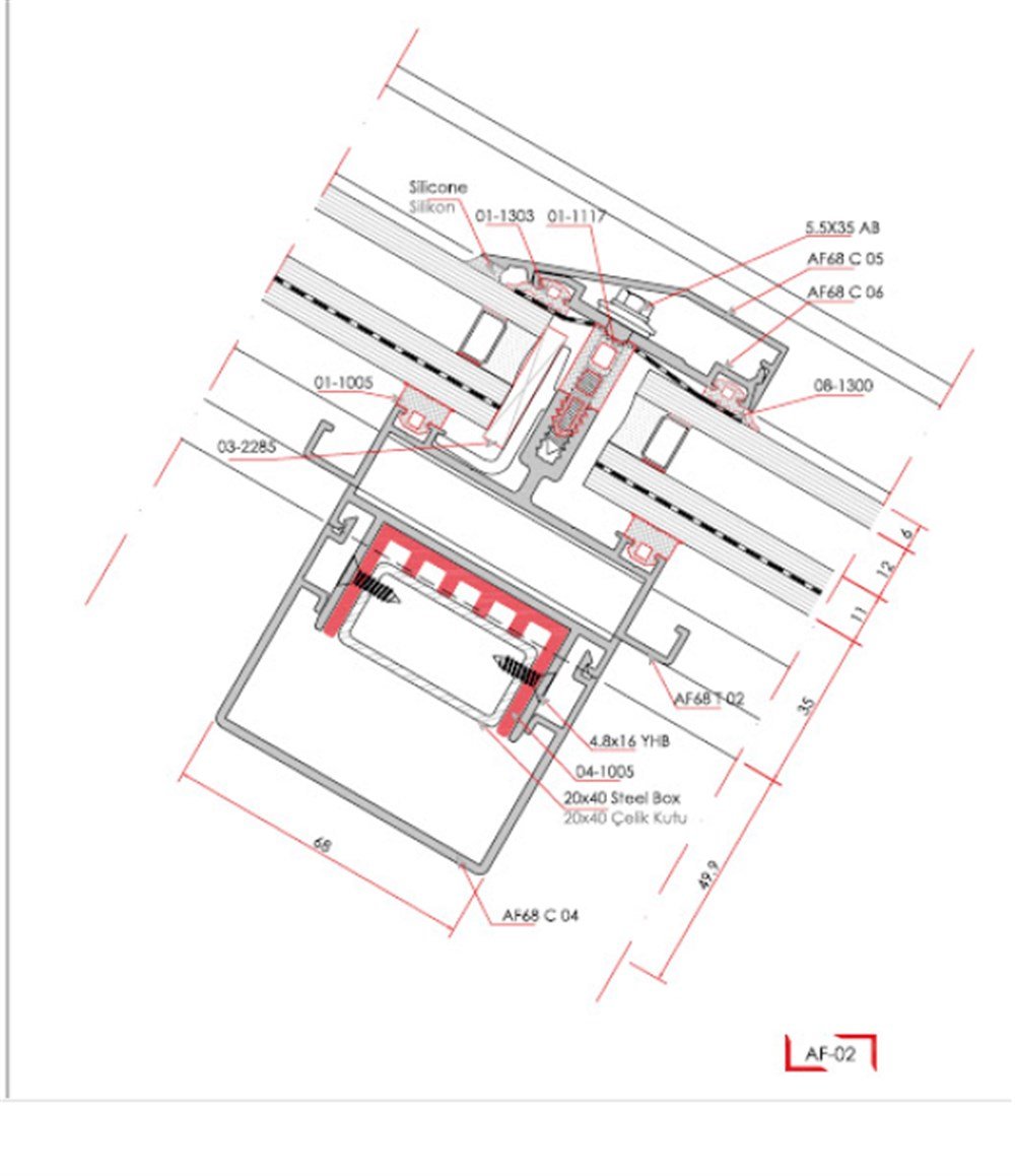 AF68 SKY IŞIKLIK SİSTEMİ ÜST BASKI YATAY KAPAK ALUMİNYUM PROFİL