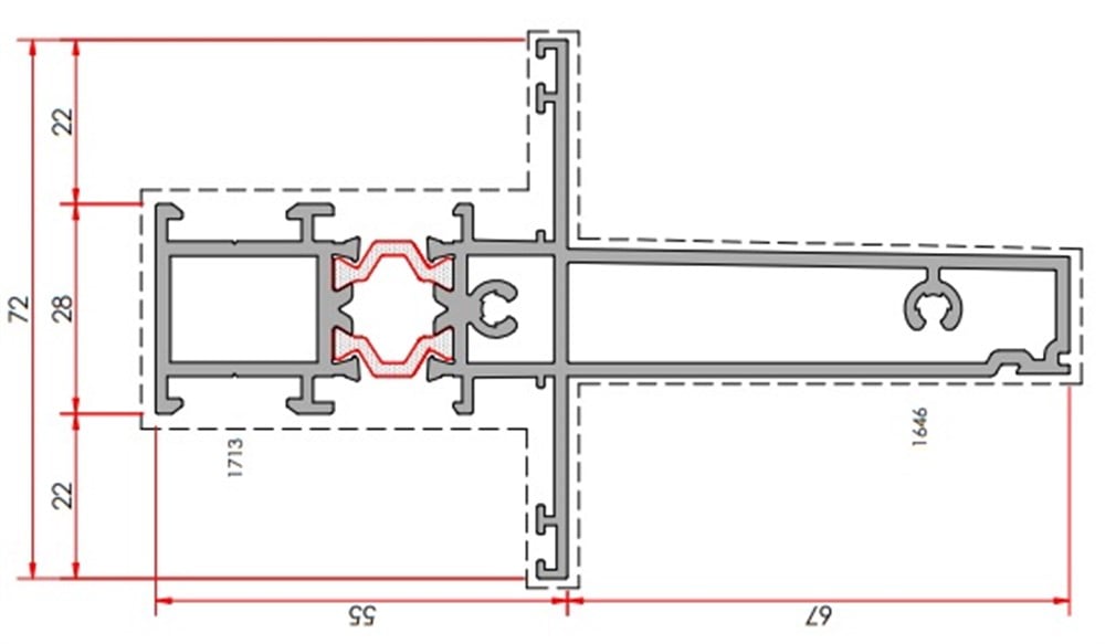 AKS122 SÜRME KASA ORTA KAYIT PROFİLİ TAKVİYELİ