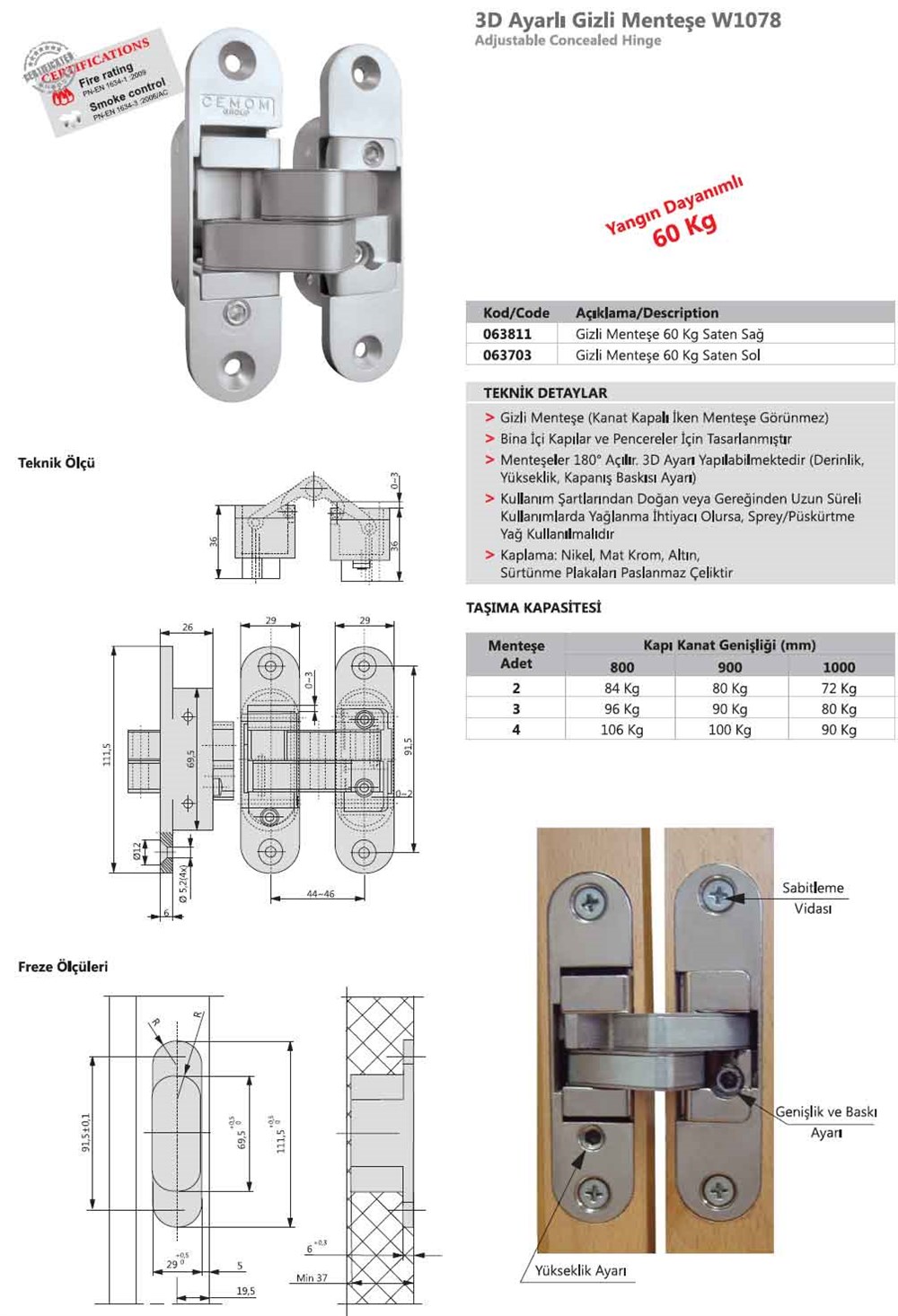 AHŞAP GİZLİ CEMON MENTEŞE BÜYÜK