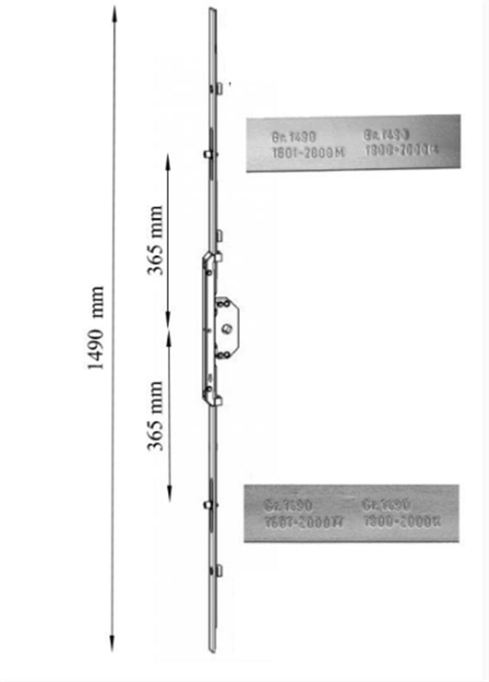 ROTO PATİO Z TAM OTOMATİK ÖN İSPANYOLET Gr1490 1601-2000M 1800-2000K