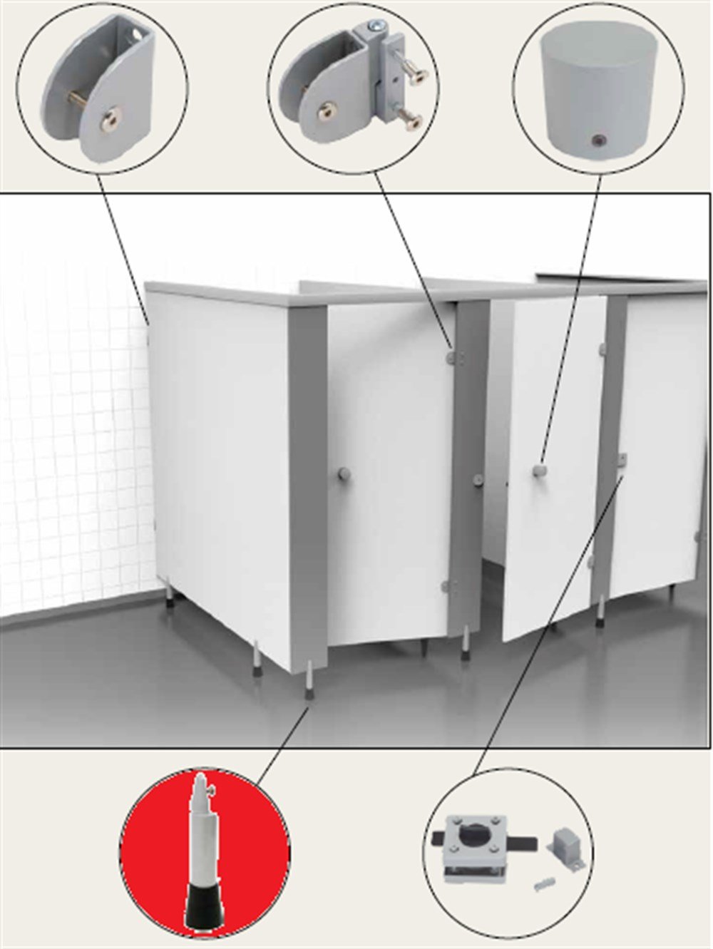 Kabin Ayak Elemanı 20,5 cm (Zamak)