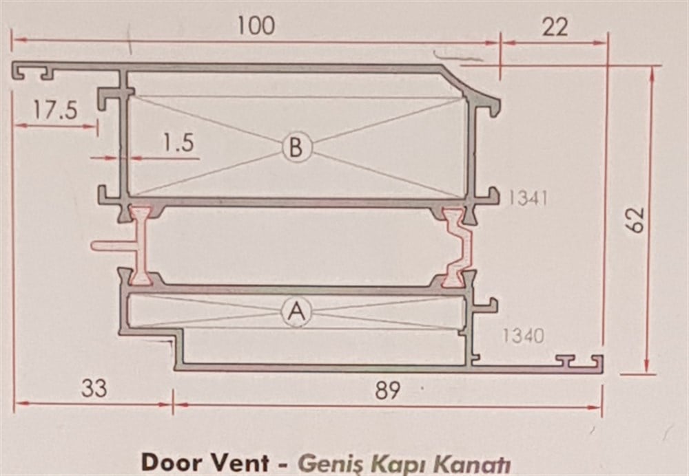 ALUMİNYUM KAPI KANADI GENİŞ 55 LİK SERİ YALITIMLI