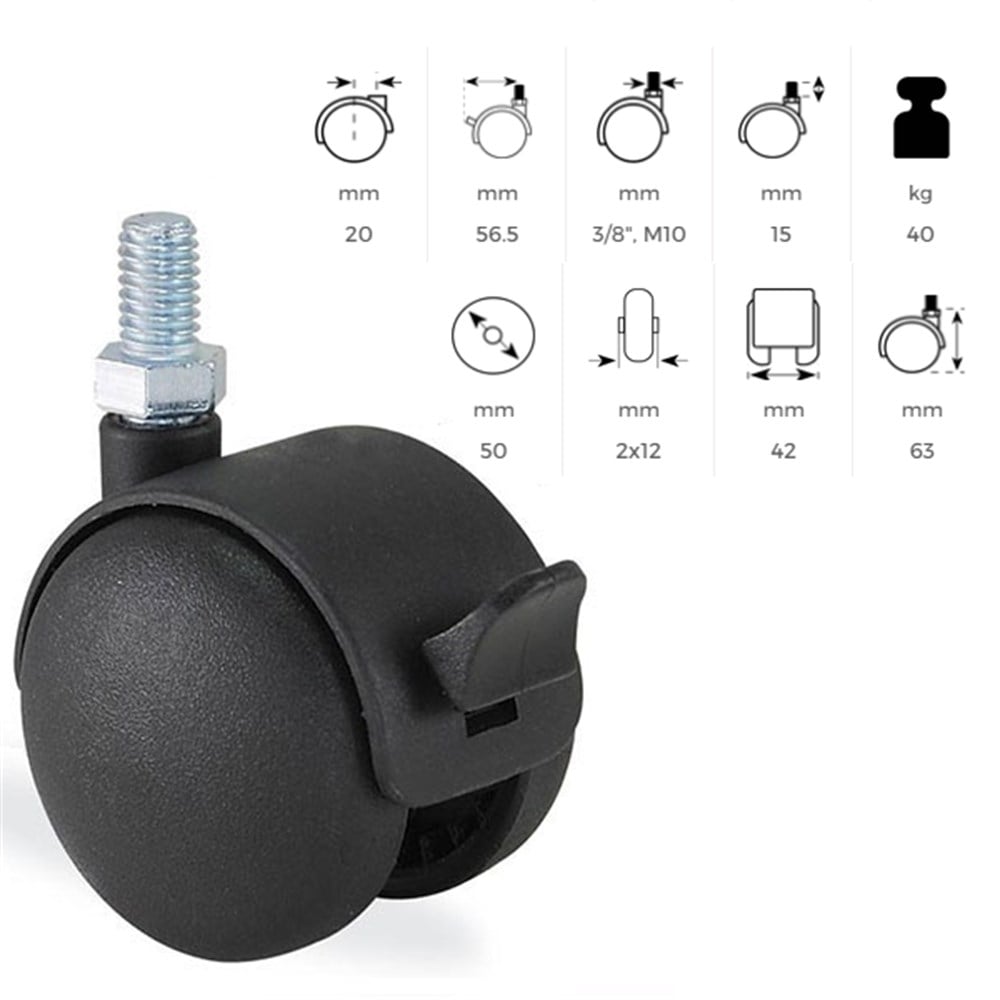 MOBİLYA KOLTUK BURÇLU OYNAR CİVATA BAĞLANTILI TEKER50 MM 1801MMB050