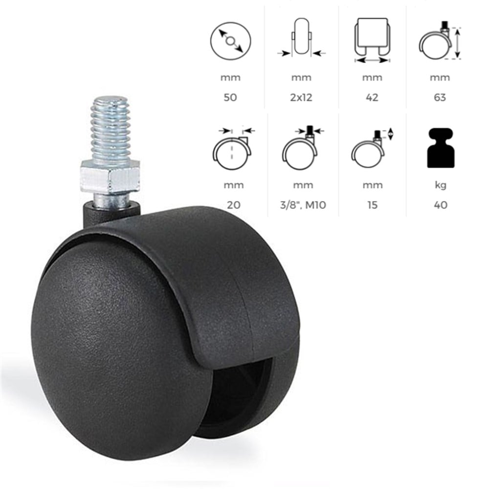 MOBİLYA KOLTUK BURÇLU OYNAR CİVATA BAĞLANTILI TEKER50 MM 1801MMB050