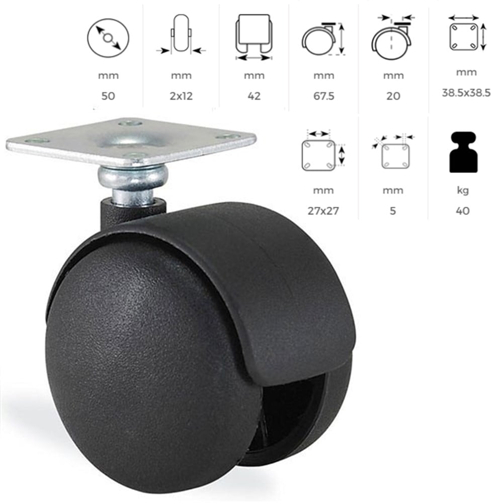 MOBİLYA KOLTUK BURÇLU OYNAR TABLALI TEKER50 MM 1802MMB050