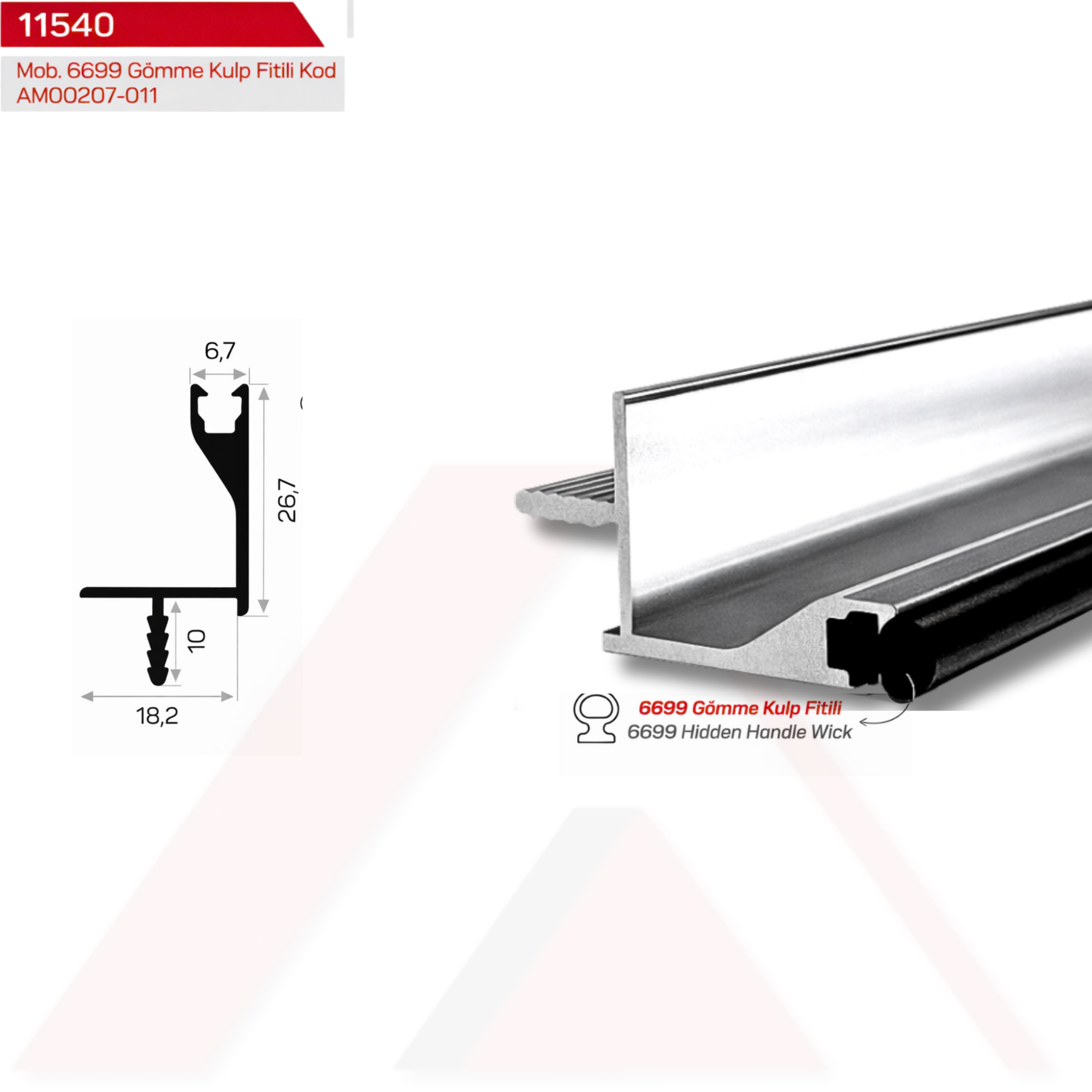 MOBİLYA KULP PROFİLİ 11540