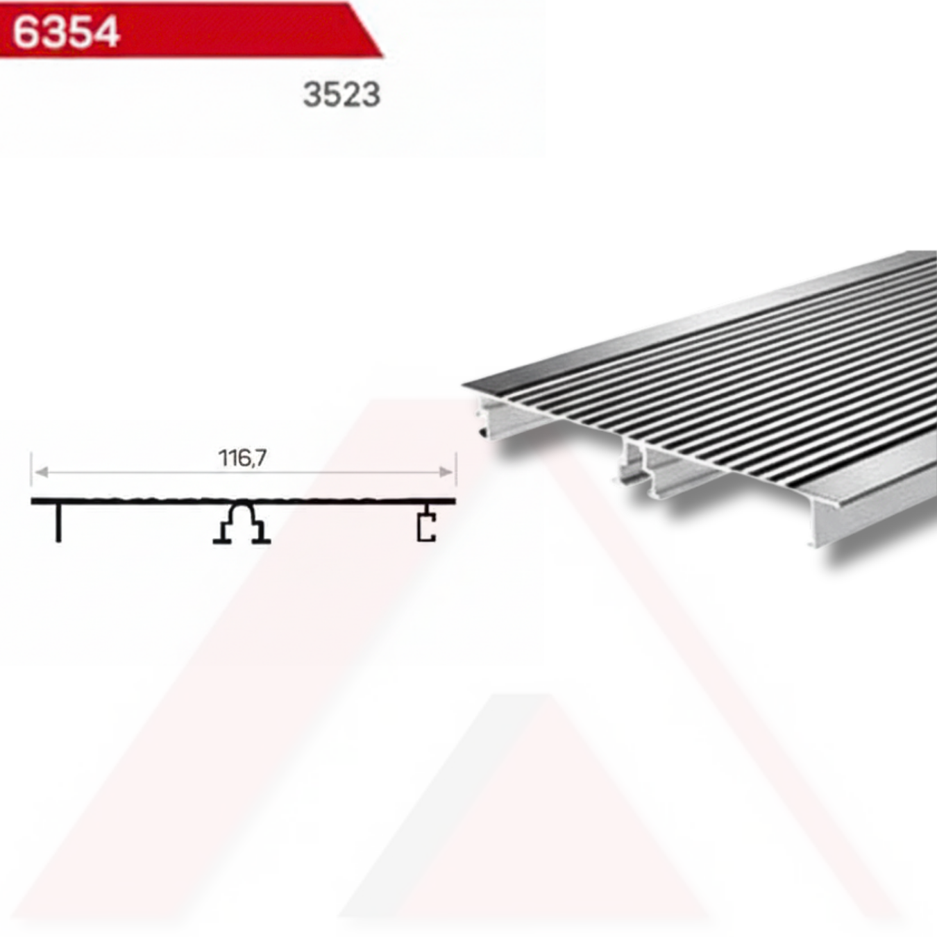 MUTFAK BAZA PROFİLİ ÇİZGİLİ 116,7 mm