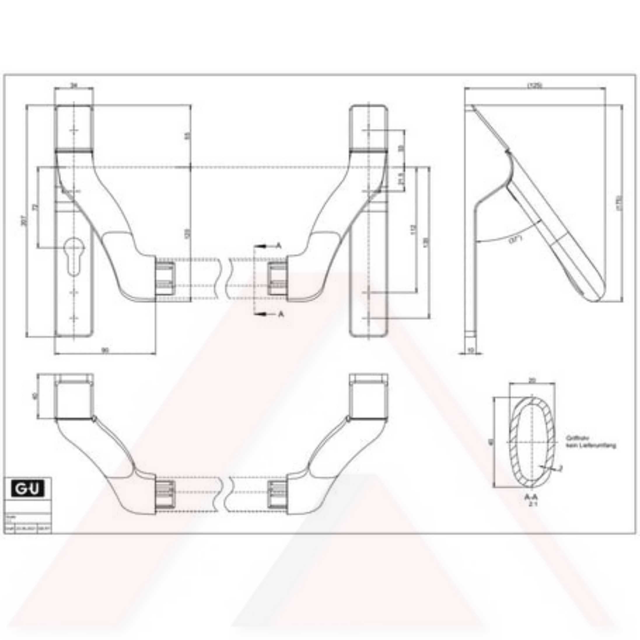PANİK BAR YAN KOL BAĞLANTI GÖVDE EN 1125 