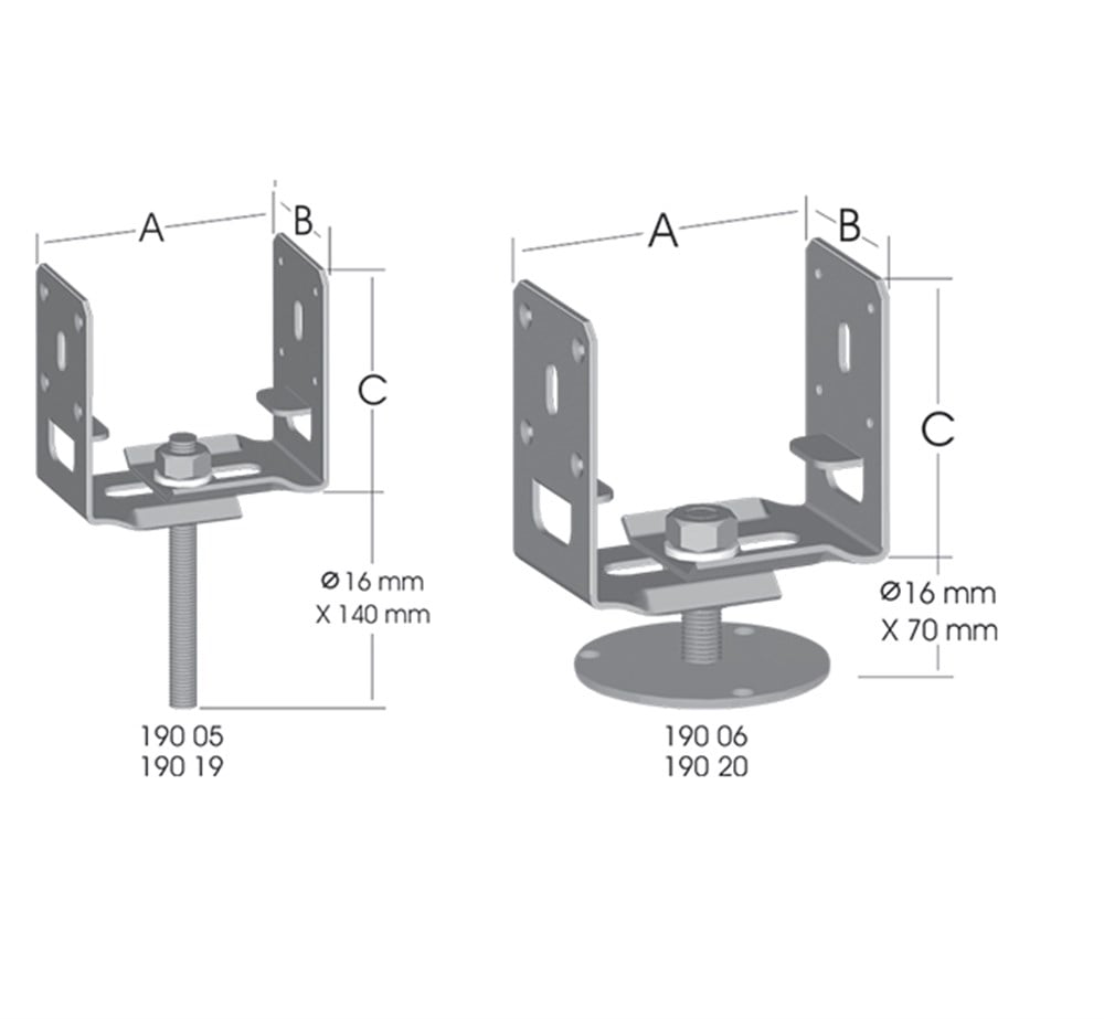 PERGOLA AYAĞI EKO.AYARLI TABLALI MUKAVİM