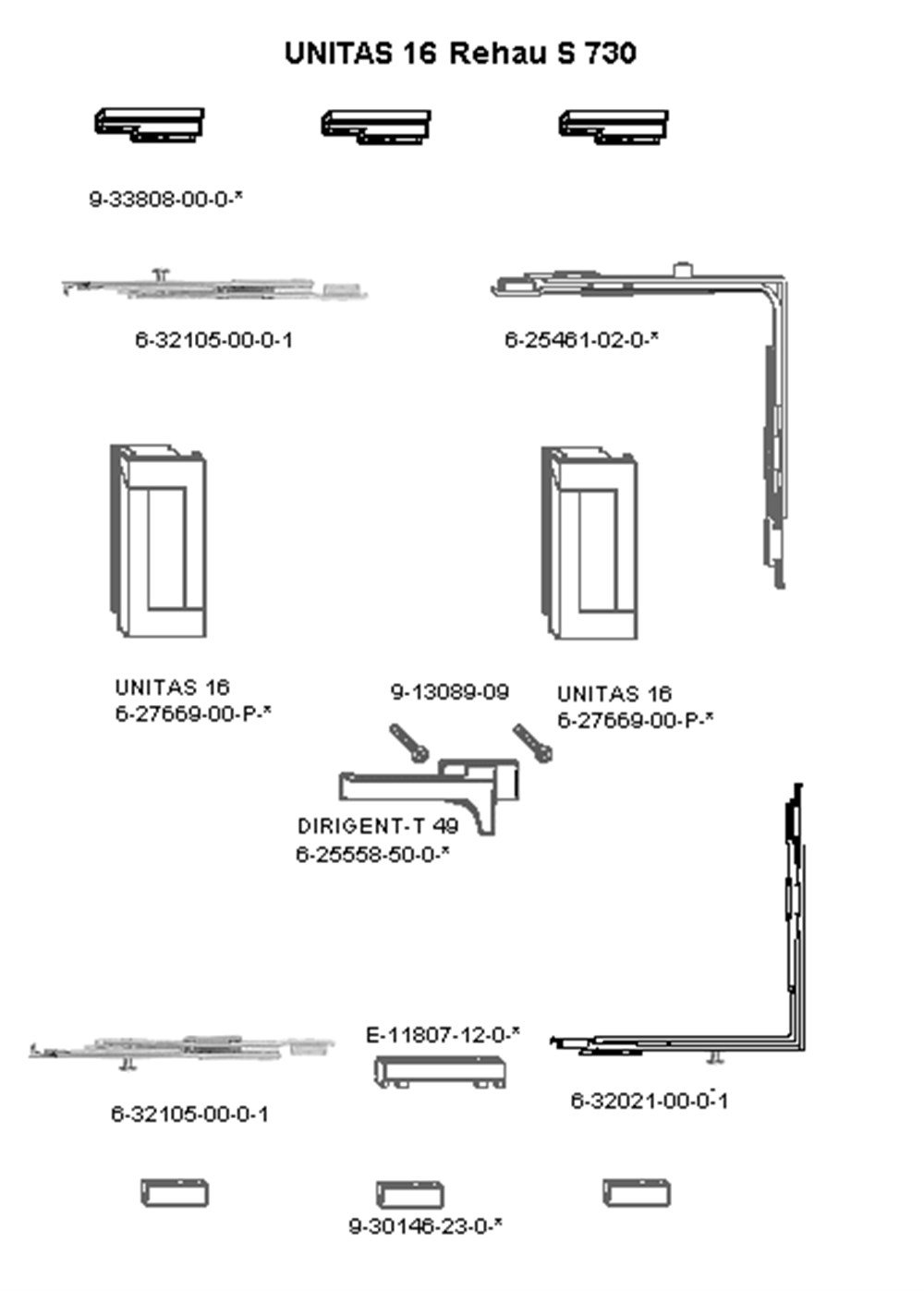 REHAU S730 YATAY PİVOT MENTŞE TEMEL TAKIMI UNİTAS