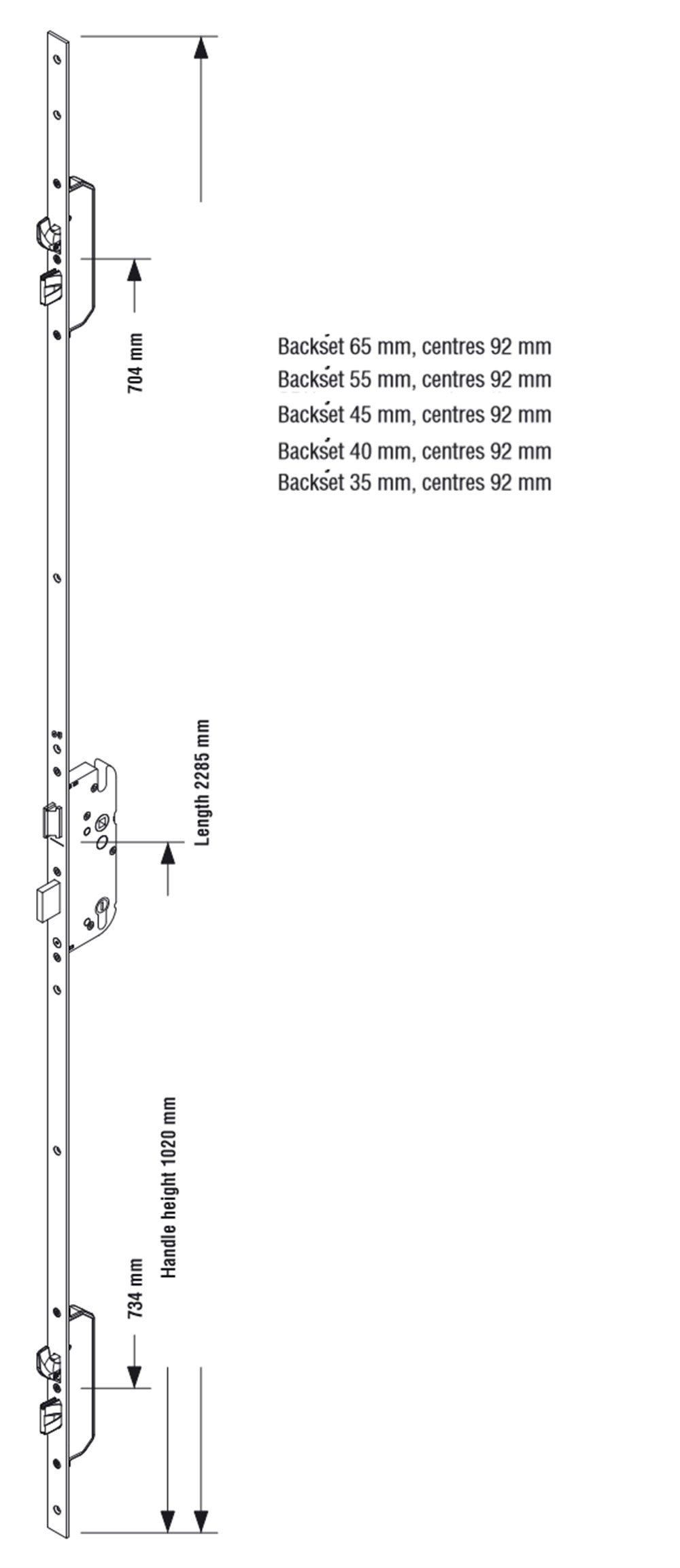 SECURY DR 35/92 ÇİFT SÜRGÜ DİLLİ KAPI İSPANYOLETİ