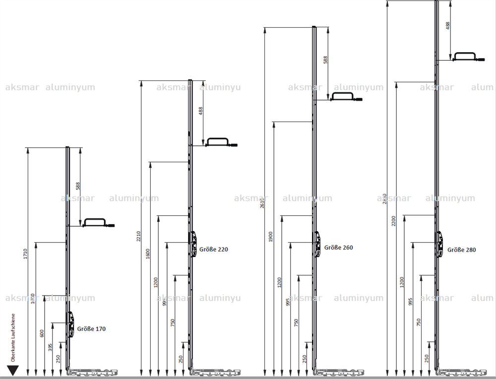 SI AUBI HEBESCHIEBE KALDIR SÜR İSPANYOLET 27,5mm HS150, HS200