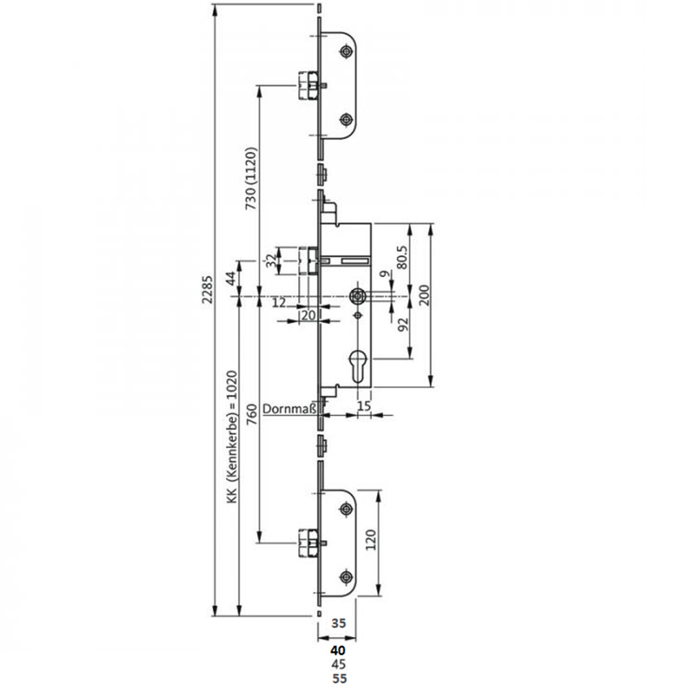 SÜRGÜ DİLLİ GÜVENLİKLİ 16 mm KİLİTLİ KAPI İSPANOLETİ MR2