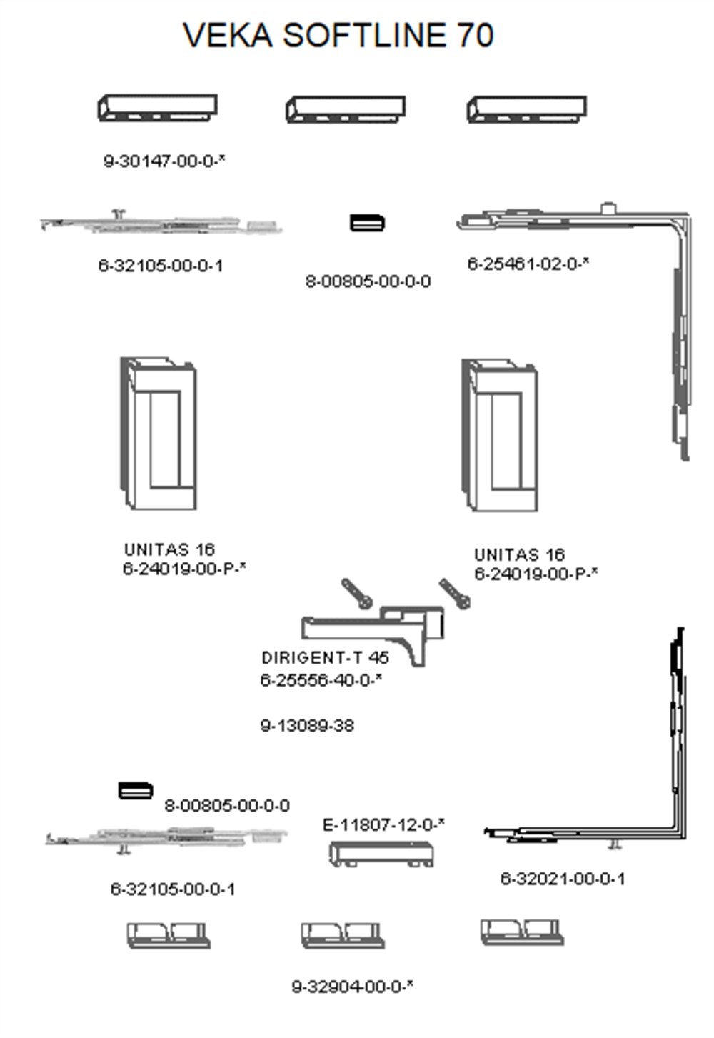 VEKA SOFTLINE 70 AD PİVOT TEMEL TAKIM UNITAS 16 